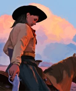 Western Cowgirl With Horse Diamond Painting