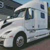 White Volvo Truck Diamond Painting