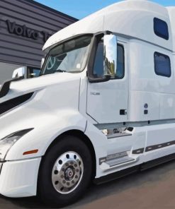 White Volvo Truck Diamond Painting