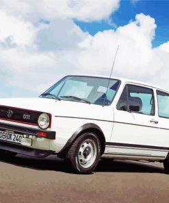 White WV Golf MK1 Car Diamond Painting