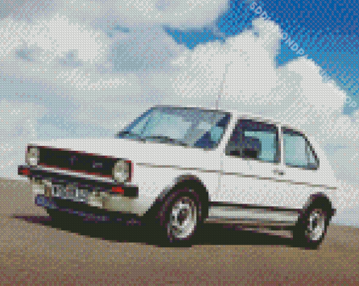 White WV Golf MK1 Car Diamond Painting