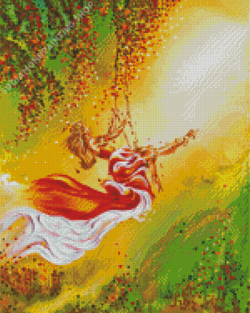 Woman In Swing Art Diamond Painting