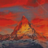 Zermatt Mountain Sunset Diamond Painting