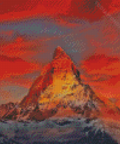 Zermatt Mountain Sunset Diamond Painting