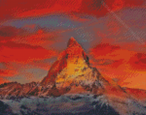 Zermatt Mountain Sunset Diamond Painting