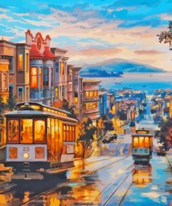 Abstract San Francisco Cable Cars Diamond Painting