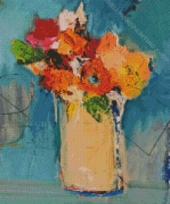 Abstract Yellow Vase Diamond Painting