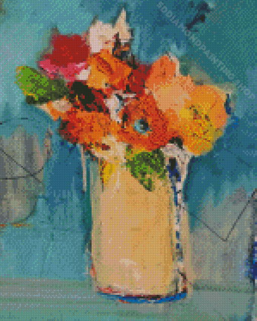 Abstract Yellow Vase Diamond Painting