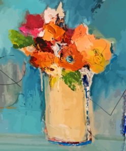 Abstract Yellow Vase Diamond Painting