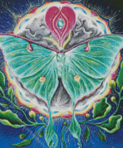 Aesthetic Luna Moth Diamond Painting