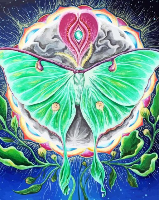 Aesthetic Luna Moth Diamond Painting