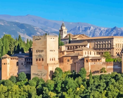 Aesthetic Alhambra Palace Diamond Painting