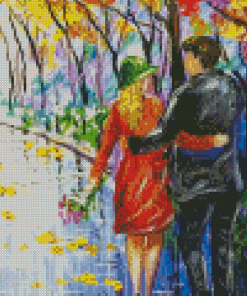 Aesthetic Couple Colorful Park Diamond Painting