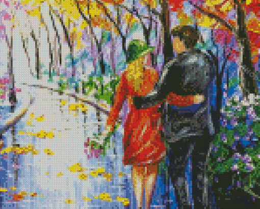 Aesthetic Couple Colorful Park Diamond Painting