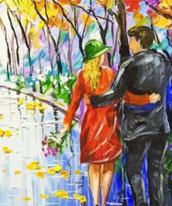 Aesthetic Couple Colorful Park Diamond Painting