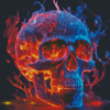 Fire Skull Diamond Painting