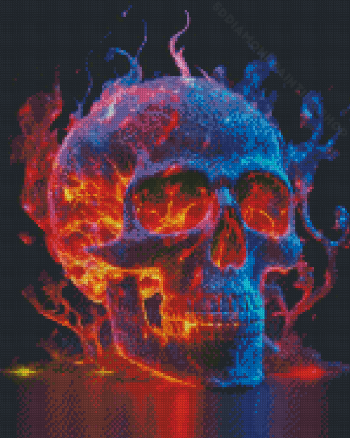 Fire Skull Diamond Painting