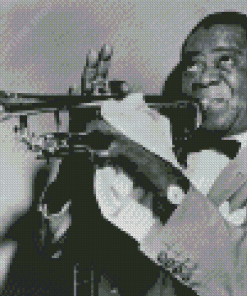 Black And White Louis Armstrong Diamond Painting