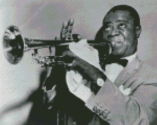 Black And White Louis Armstrong Diamond Painting