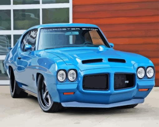 Blue 1971 Gto Judge Diamond Painting