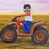 Boy On Four Wheeler Art Diamond Painting