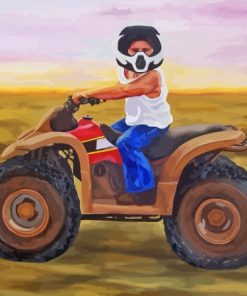 Boy On Four Wheeler Art Diamond Painting