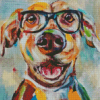 Dog In Glasses Diamond Painting