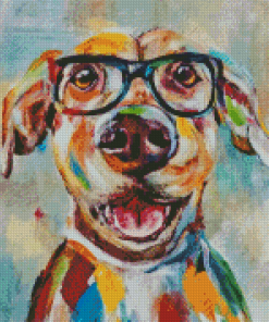 Dog In Glasses Diamond Painting