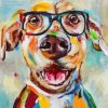 Dog In Glasses Diamond Painting