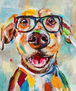 Dog In Glasses Diamond Painting