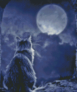 Moon Cat Diamond Painting