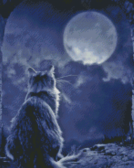 Moon Cat Diamond Painting