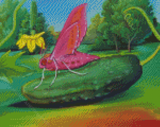 Rosy Maple Moth Diamond Painting