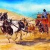 Stagecoach And Horses Diamond Painting