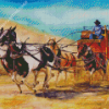 Stagecoach And Horses Diamond Painting