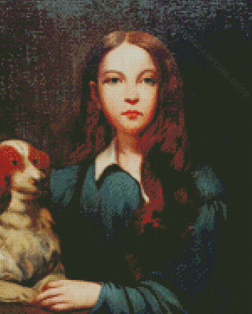 Lady With Dog Diamond Painting