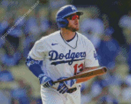 Dodgers Baseball Player Diamond Painting