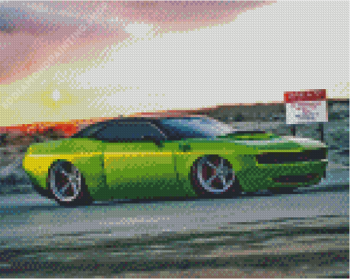 Green Mopar Muscle Diamond Painting