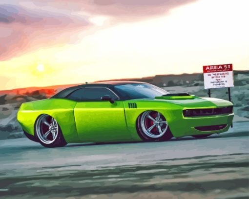 Green Mopar Muscle Diamond Painting