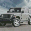 Grey Jeep Wrangler Unlimited Sport Car Diamond Painting