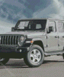 Grey Jeep Wrangler Unlimited Sport Car Diamond Painting