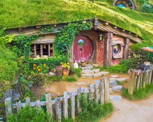 Hobbit Shire House Diamond Painting