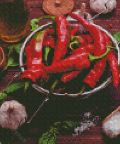 Hot Peppers In Chicken Diamond Painting