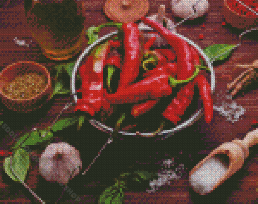 Hot Peppers In Chicken Diamond Painting