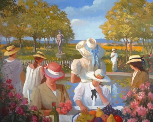 Ladies In Garden Diamond Painting