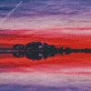 Landscape Red Sunset Reflection Diamond Painting