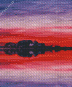 Landscape Red Sunset Reflection Diamond Painting