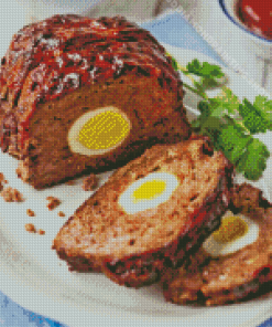 Lauras Egg Stuffed Meatloaf Diamond Painting