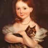 Little Girl Holding Brown Cat Diamond Painting