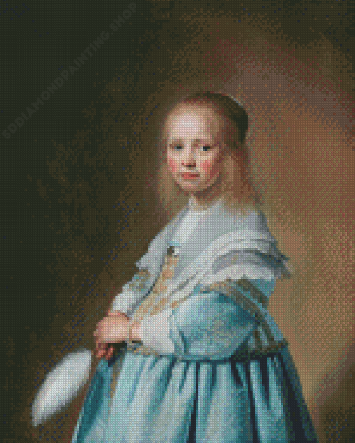 Little Girl In Blue Dress Diamond Painting